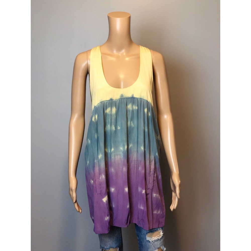 YAYA AFALO tie dye silk tank top blouse/ dress